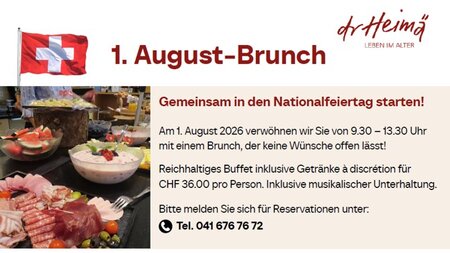 1. August Brunch im Dr' Heimä | © Betagtensiedlung dr Heimä