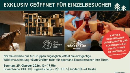 Zum Greifen nah - geöffnet für Einzelbesucher | © Tumlibach Wysels Lebenswerk - Zum Greifen nah