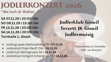 Jodlerklub Giswil - Jahreskonzert | © Jodlerklub Giswil